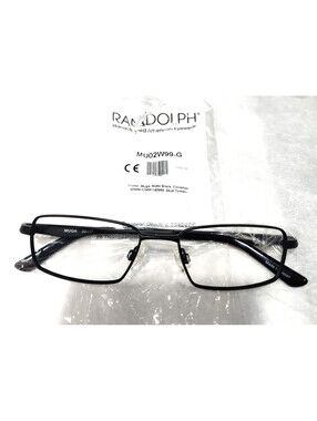 Randolph Engineering Muga RE22W99-G Black Rectangle Eyeglasses 50-17 140 Japan